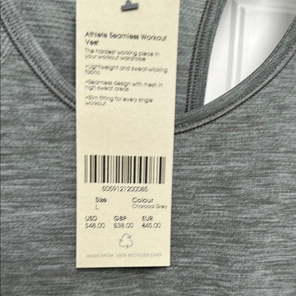 Sweaty Betty Gray Fitted Sleeveless Tank Top size large - Picture 4 of 6